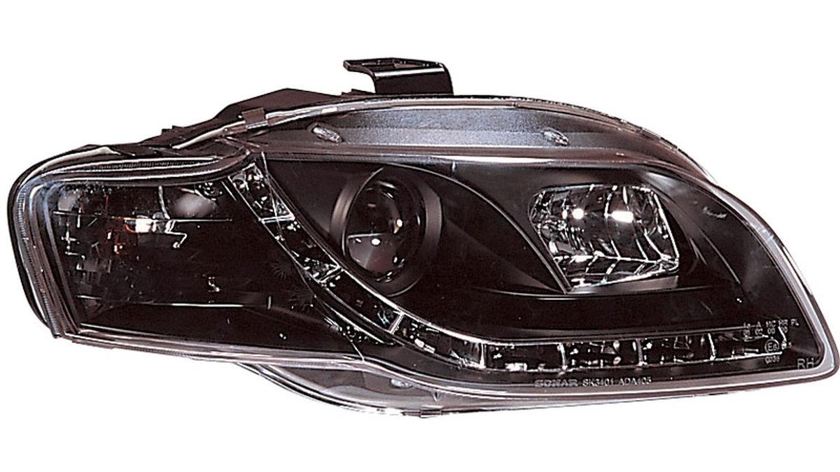 Set+de+phares+incl.+DRL+sur+mesure+pour+Audi+A4+B7+2005-2008+-+Noir+-+incl.+Moteur